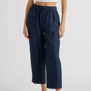 NWOT Quince 100% European Linen Pants Deep Navy